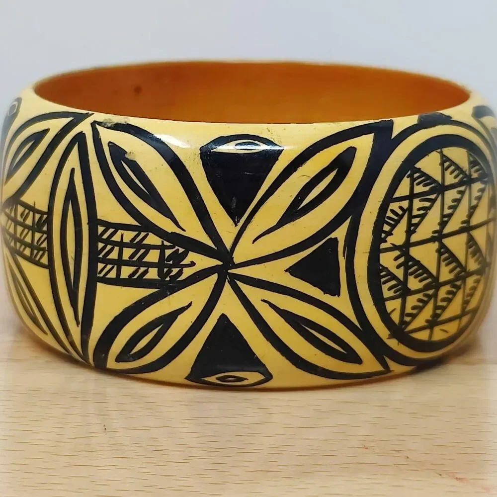 Vintage Boho Bangle Bracelet Stack – Curated 5-Piece Estate Jewelry Lot